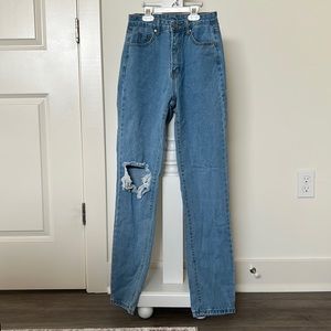 SHEIN SIZE XS DENIM RIPPED JEANS NEVER WORN